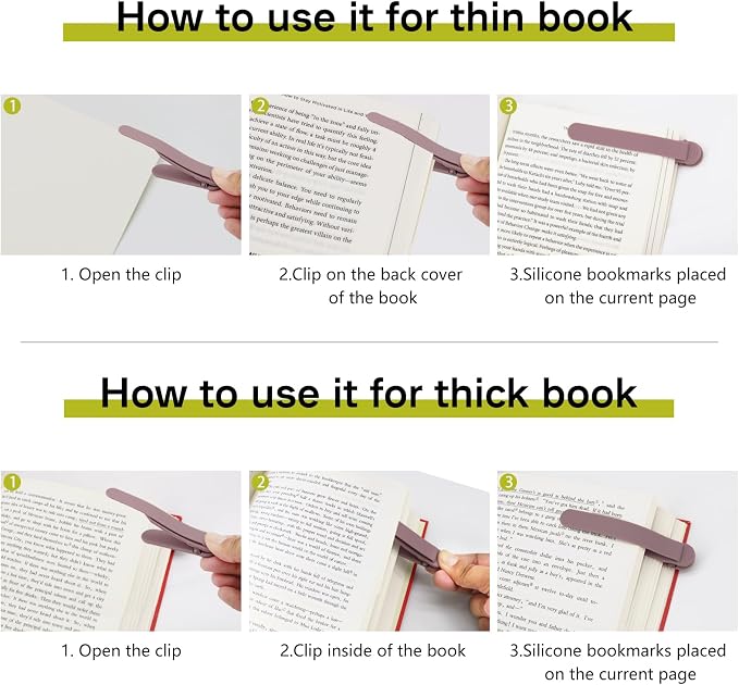 SMUK 3pcs Automatic Silicone Bookmark, Unique Bookmark Page Keeper - Image 4