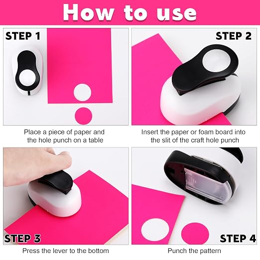 Chengu 3 Pack Craft Paper Punch Circle 2, 1 and 5/8 Inch Punch Paper Punchers - Image 4