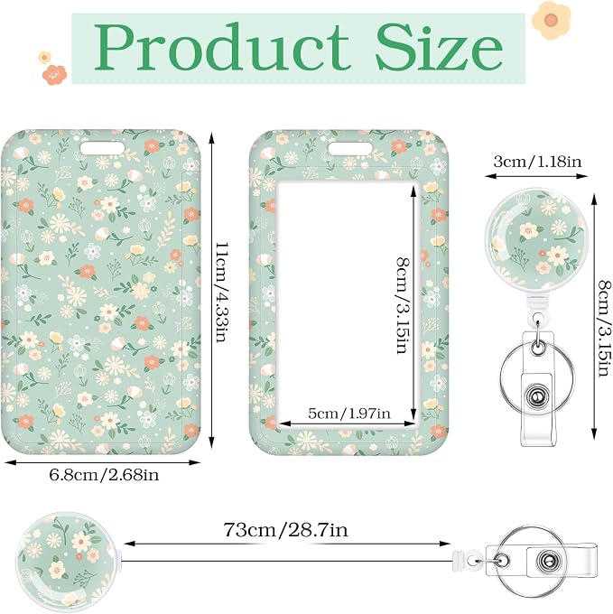 3 Set Floral Pattern ID Badge Holder - Image 2