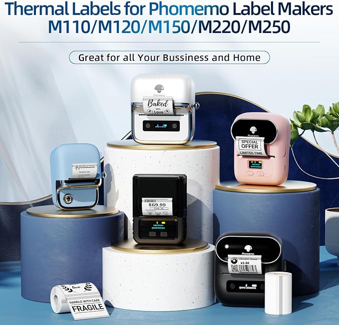 Phomemo Transparent Thermal Label Paper, 1.57"x1.18", 230 Labels/Roll - Image 3