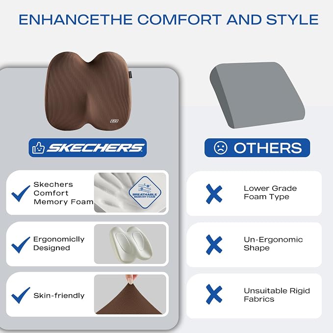 Skechers Seat Cushion, Ergonomic Memory Foam Cushion - Image 6