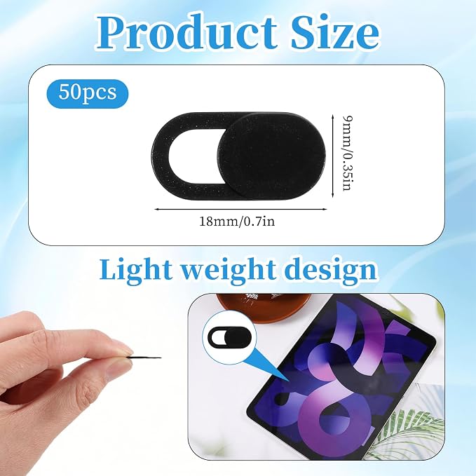 50 Pcs Webcam Cover Slide, 0.023 Inch Ultra-Thin Universal Laptop Camera Cover - Image 2