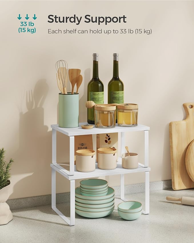 SONGMICS Cabinet Organizer Shelf, Kitchen Storage, Spice Rack, Expandable - Image 5