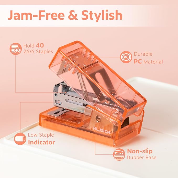 NUSIGN Mini Stapler with 830 Staples, Small Cute Desk Staplers, 25 Sheet - Image 4