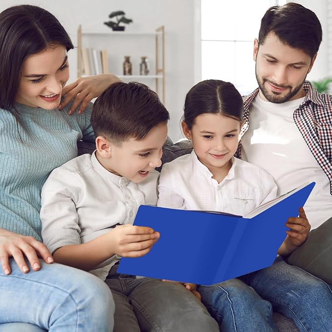 Jumbo Book Covers 8 Pack Reusable Fabric Book Cover Protective Books Covers 9 x 11 Inch Blue Stretchable Books Sleeve Cover with Label Sticker for Most Hardcover Textbooks Up to 10 x 12.5 Inch-DeskLoop Office