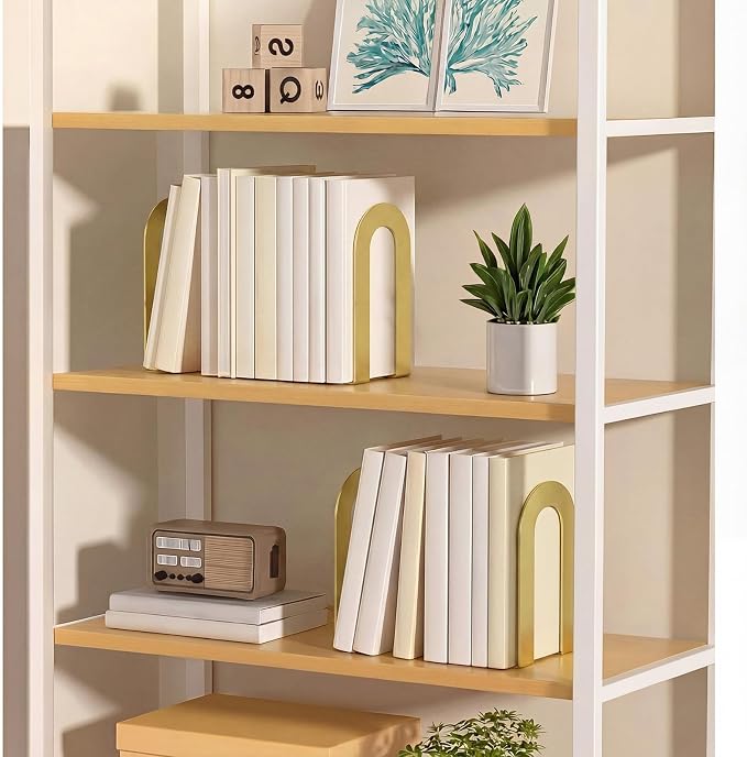 Chunful 6 Pcs Modern Metal Book Ends - Image 7
