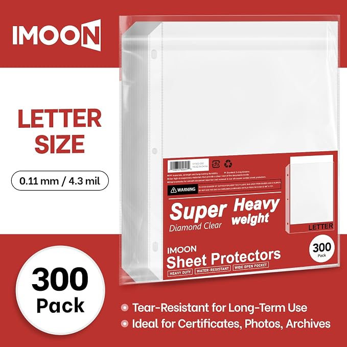 Super Heavyweight 3-Hole Letter Size Sheet Protectors - Image 2