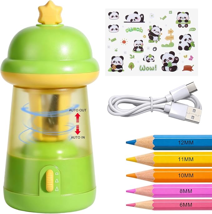 Rechargeable Electric Pencil Sharpener, 6-12mm Auto in & Out Fully Automatic by Unknown