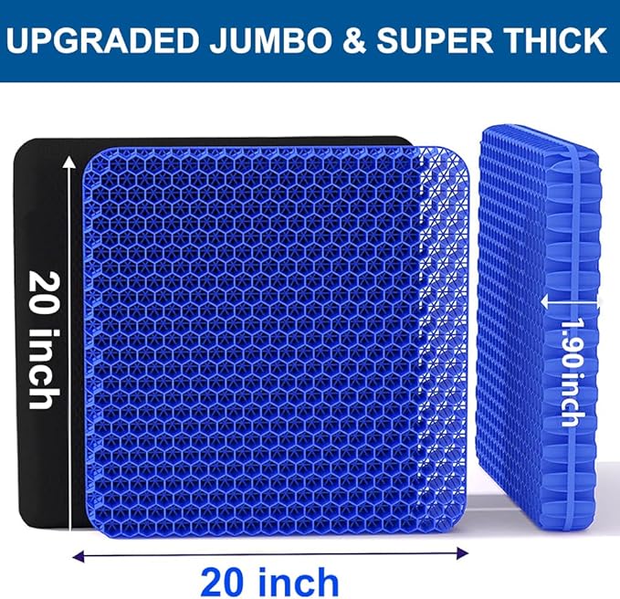 Gel Seat Cushion, Jumbo&Thick Gel Cushion Chair Pads - Image 2
