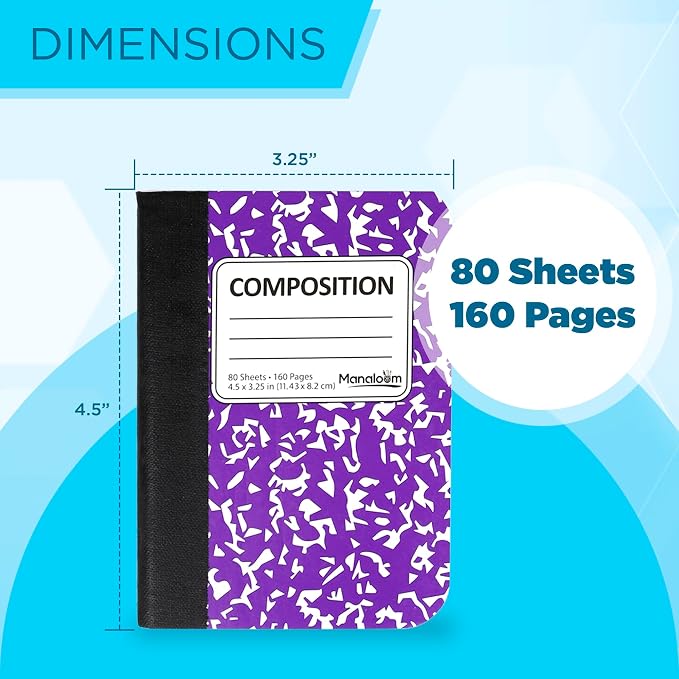 Manaloom Mini Composition Notebooks, Small Pocket Sized Notebook, - Image 3