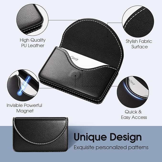 MaxGear Business Card Holder Case, PU Leather Business Card Case, Portable - Image 5