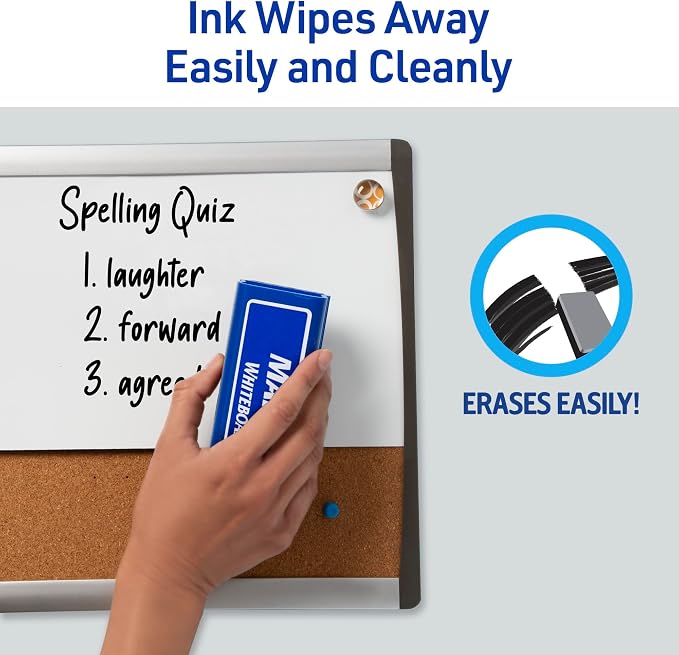 Avery Marks A Lot Dry Erase Markers, Low Odor, Chisel Tip, 12 Blue Whiteboard - Image 4