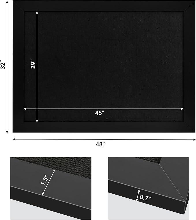 Black Cork Board Bulletin Board - Image 5