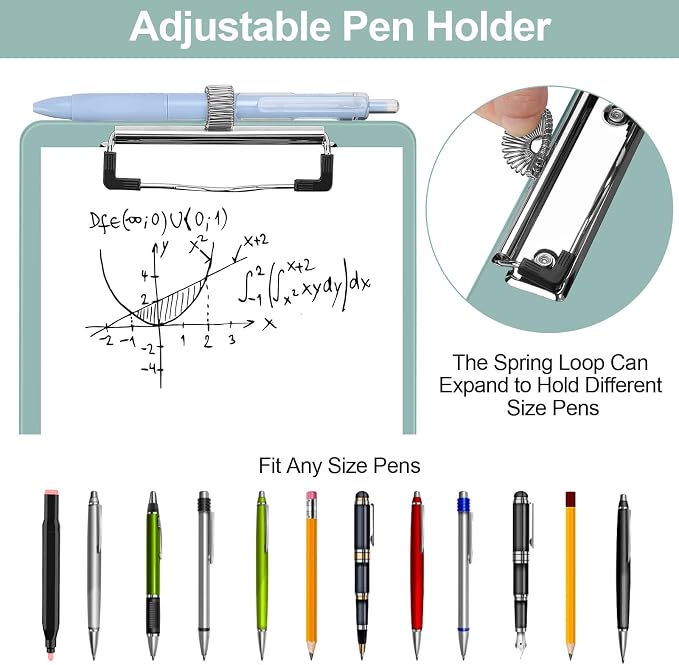Meiikun Small Clipboard with Storage, A5 Clipboards with Pen Holder, Half - Image 3