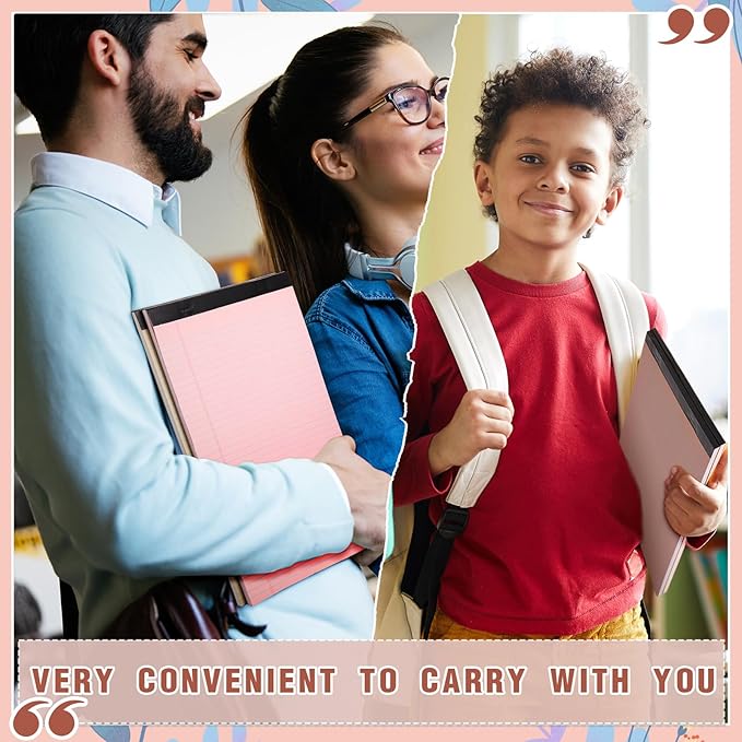 Fuutreo 8 Pcs 8.5'' x 11'' Colored Legal Pad Writing Pads Narrow Ruled 50 Sheets Per Notepad Perforated Writing Notepad Office Supplies for College Office Business (Nut Color)-DeskLoop Office