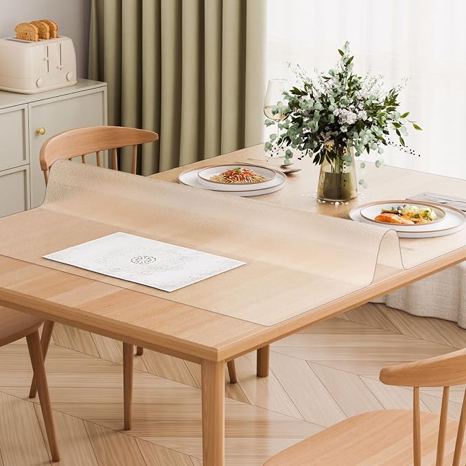 VEVOR Plastic Table Cover, 42 x 60 Inch 1.5 mm Thick Frosted Rectangle PVC Desk - Image 8