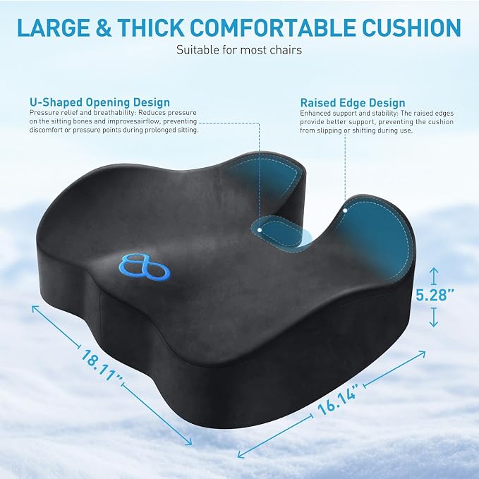 BlissTrends Seat Cushion, 5.2in Thick Memory Foam Cushions - Image 2