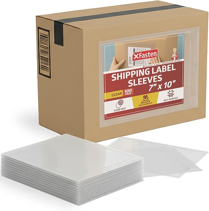 XFasten Shipping Label Sleeves by XFasten