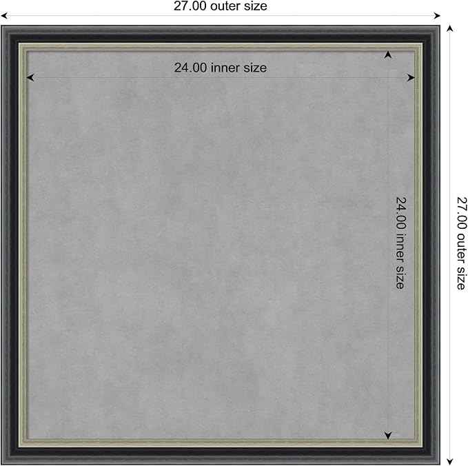 Amanti Art Black Framed Magnetic Board 27x27 Medium Vision Board - Image 3