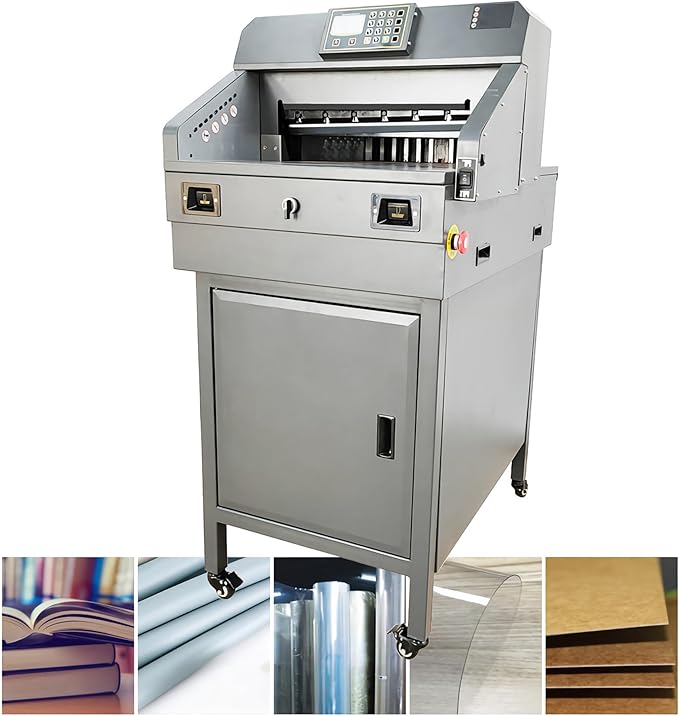 INTSUPERMAI Electric Paper Cutter Heavy Duty Paper Trimmers Guillotine with 40-460mm 1.57-18.11inch Cutting Size Digital Numerical Control Commercial Paper Stack Cutter Trimmer for Paper Cutting 110V-DeskLoop Office