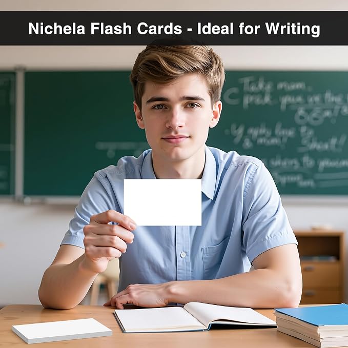 300 Count Blank Index Cards 3x5 Inch White Flash Cards Colored Cardstock - Image 5