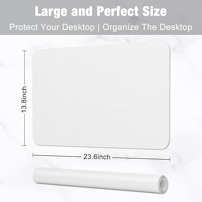 Hsurbtra Desk Pad, 23.6" x 13.8" PU Leather Desk Mat, M Extended Mouse Pad - Image 3