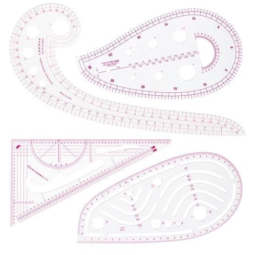 CINDALOG Clear Metric Sewing Ruler Set French Curve Pattern Ruler Kit by Unknown