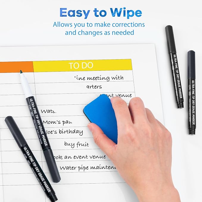 maxtek Black Dry Erase Markers Ultra Fine Tip, Low Odor, Extra Fine Point Dry - Image 5