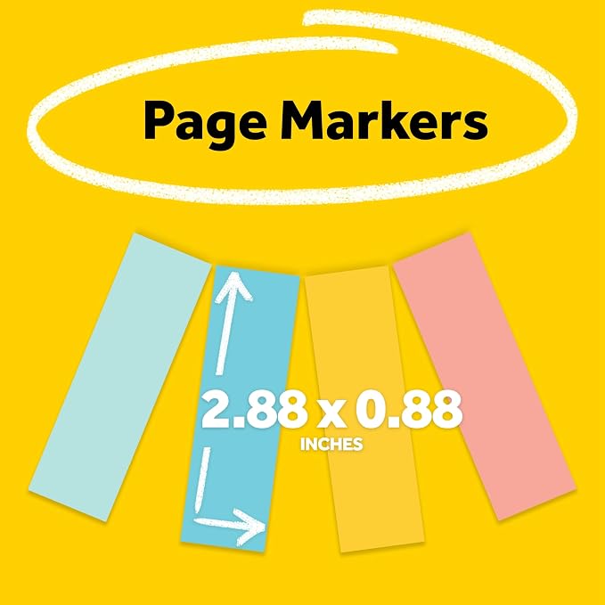 Post-it Page Markers, 0.5 x 1 .7 in, 4 Pads | Ideal - Image 2
