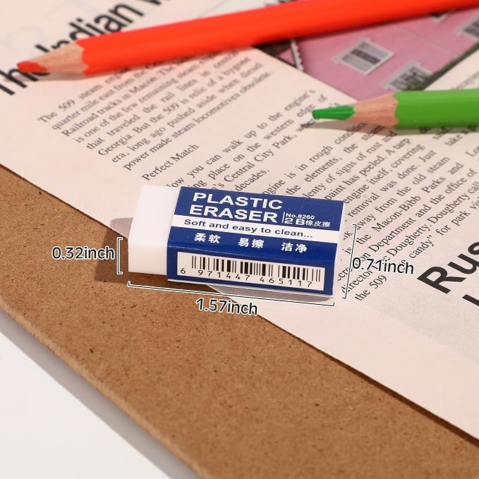 Yeaqee 800 Pcs White Pencil Erasers Bulk Soft Art Eraser School Pencil Erasers - Image 6