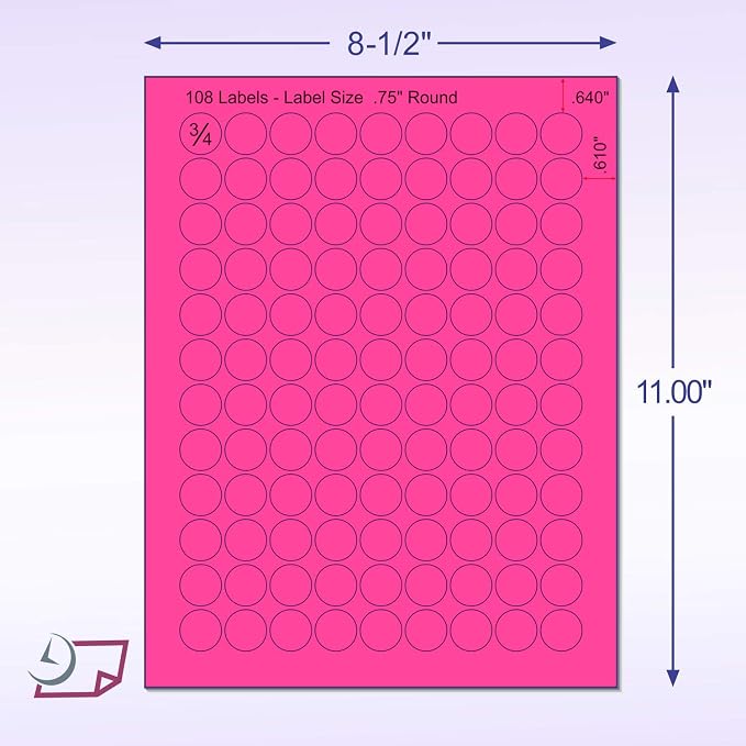 8-1/2 x 11" Neon Color High Light Fluorescent Labels - Image 2