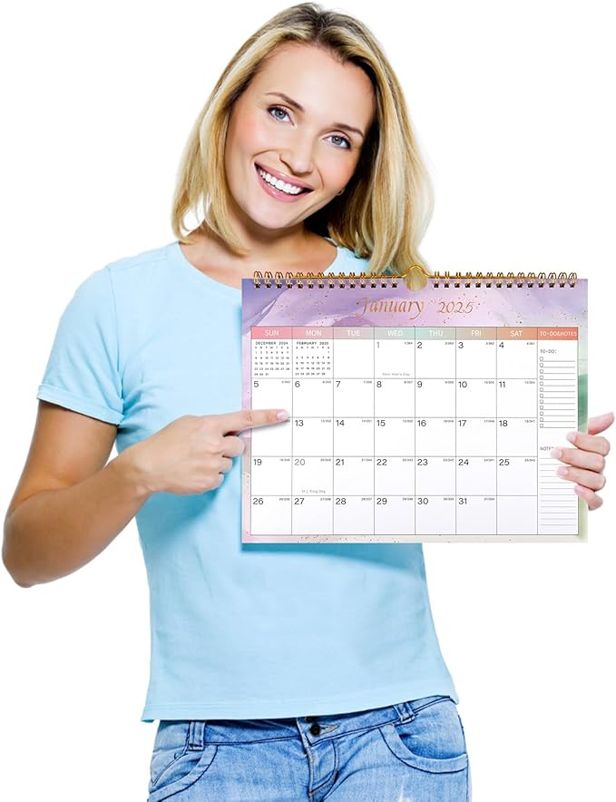 Lbylyhxc 2024-2025 Calendar - Includes July 2024 to December 2025-18 Monthly Wall Calendar 2024-2025, 11 x 8.5 Inches.Thick Paper with Julian Dates and Block for New Year and Christmas Presents (2024-2025 wall calendar colorful)