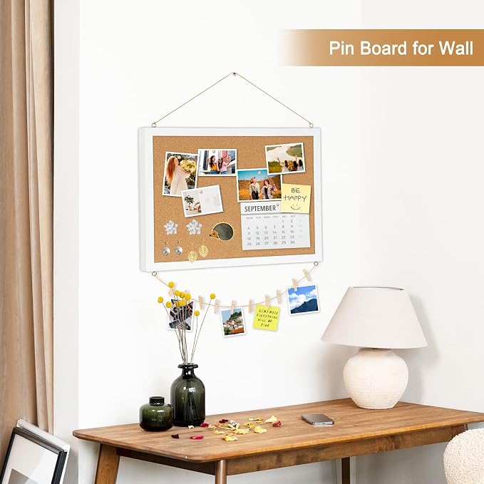 Double-Sided Small Wood Framed Cork Board - Image 7