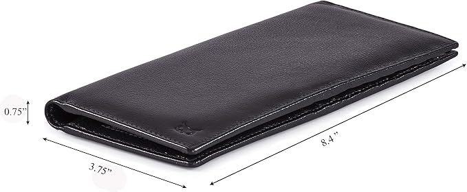 Long Wallet for Men Women Real Leather Bifold RFID Stylish Slim Handmade 2 ID - Image 2