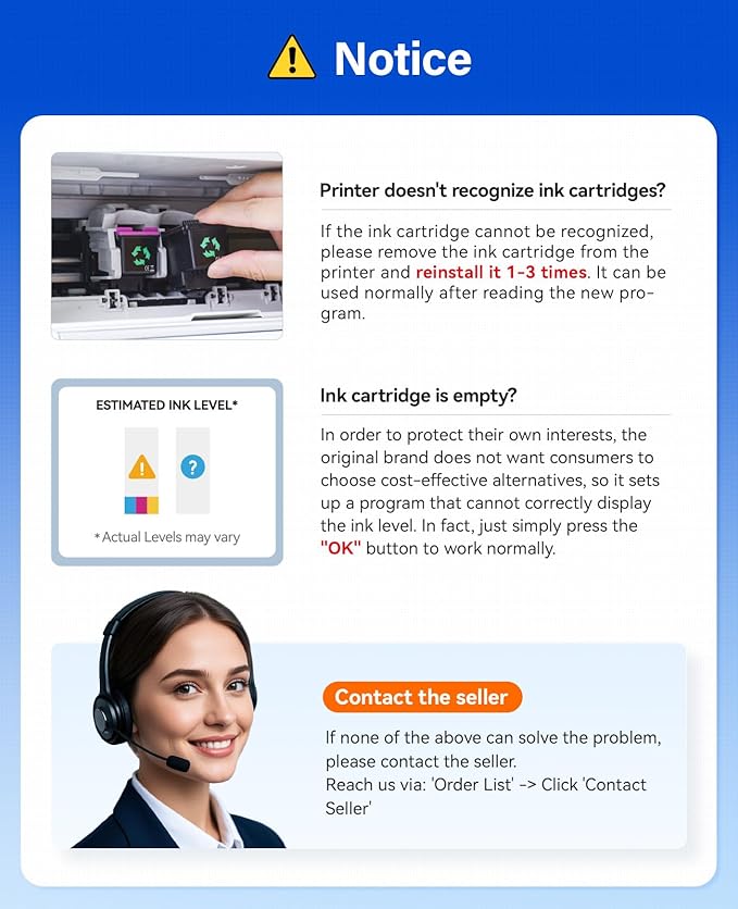 64XL Ink Cartridge Black/Color Combo Pack Replacement for HP Ink 64 XL for Envy Inspire 7900e 7255e 7955e 7958e 7200e Photo 6200 7855 7858 7800 7100 7155 7120 6252 6255 7158 7164 Tango Series Printer-DeskLoop Office