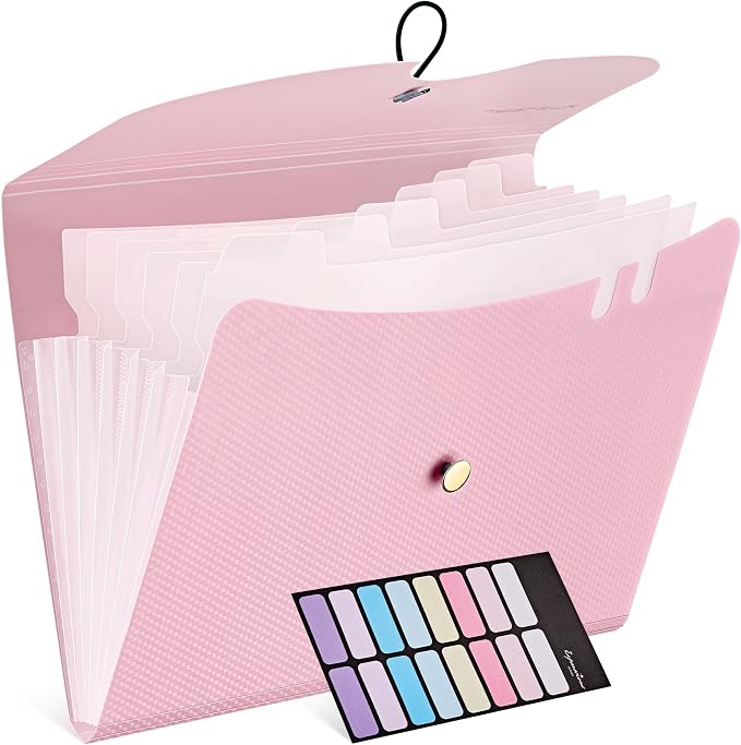 JARLINK 7 Pockets Expanding File Folder, A4 Size Accordion File Folders by JARLINK