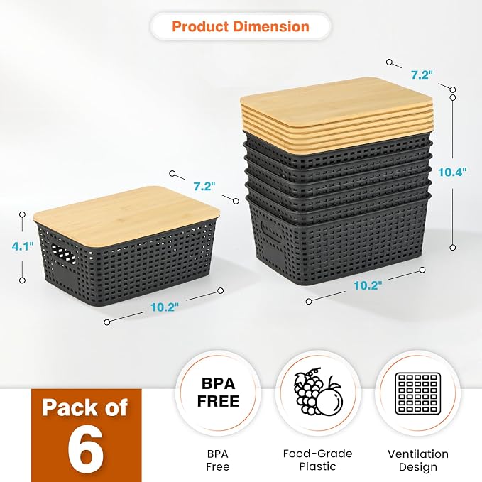 Ohmlove Plastic Storage Baskets - Image 2