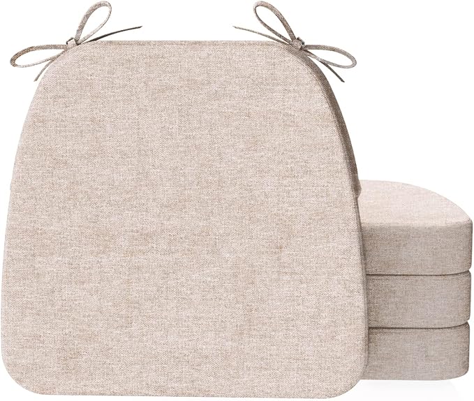 AAAAAcessories D-Shaped Chair Cushions, Machine-Washable Cover, Oatmeal Beige by AAAAAcessories