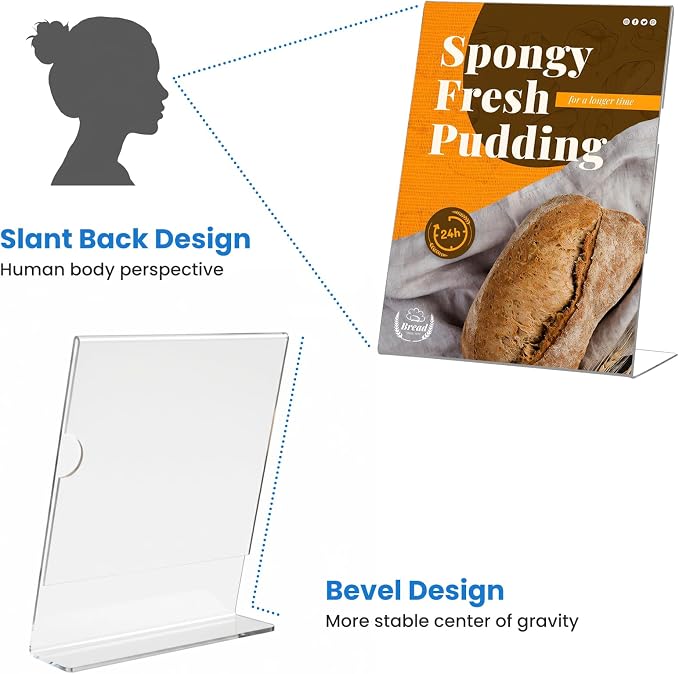 10 Pack Acrylic Sign Holder 4 x 6, L-Shape Clear Plastic Display Stand - Image 6