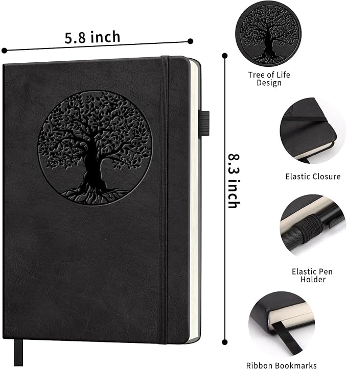 Lined Journal Notebook, A5 Leather Vintage Journals - Image 2
