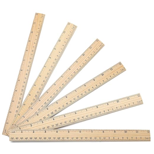 25 Pack Wooden Ruler 12 Inch Rulers Bulk Wood Measuring Ruler Office Ruler 2 by SZLFSX
