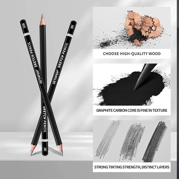 GETHPEN Professional Drawing Sketching Pencil Set - Image 4