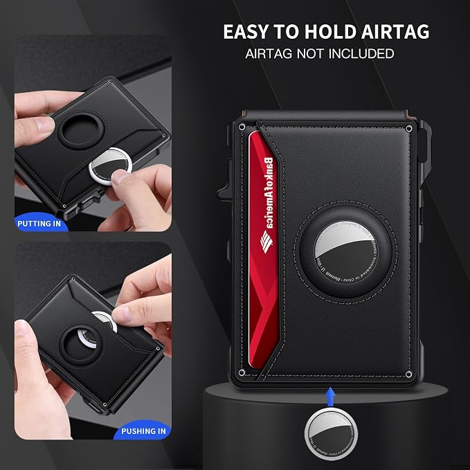 KIKVES Airtag Wallet for Men, Mens Smart Wallet for Air Tag RFID Blocking - Image 8