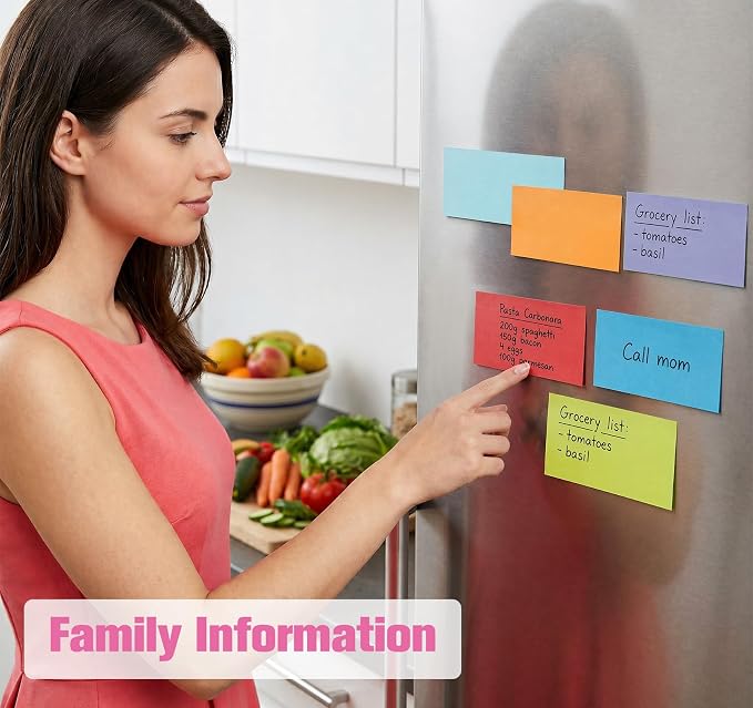 Agoer Large Sticky Notes, 1200 Sheets Memo Pads, 3 x 5 in Bright Colored Note - Image 7