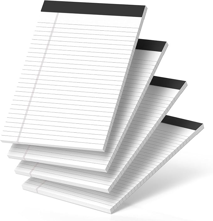 Nichela 4 Pack Legal Pads 8.5 x 11 White Note Pads 8.5 x 11 Notepad Micro by Nichela