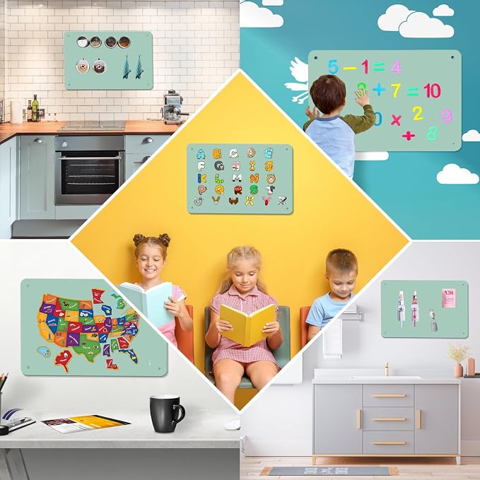 Green Magnetic Board, 17.5" x 11.4" Magnet Bulletin Board to Display Magnetic - Image 6