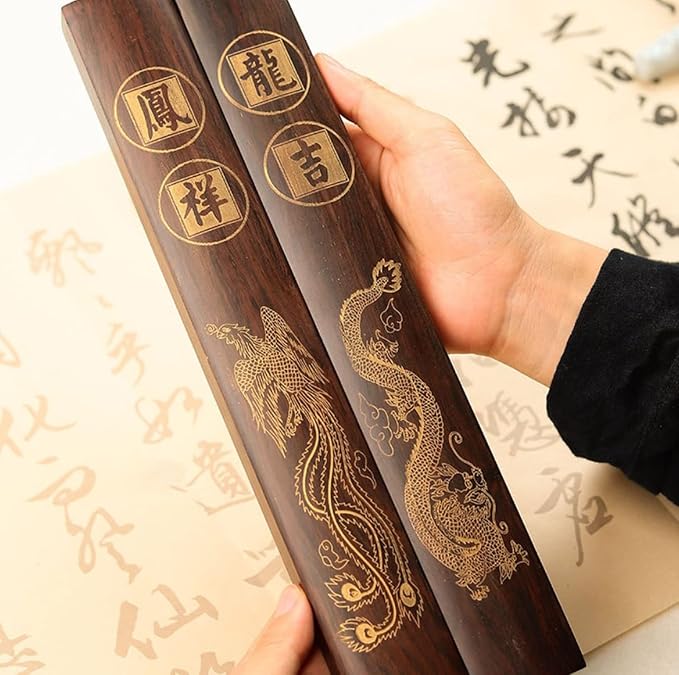 Wooden Chinese Calligraphy Paperweight - Image 3
