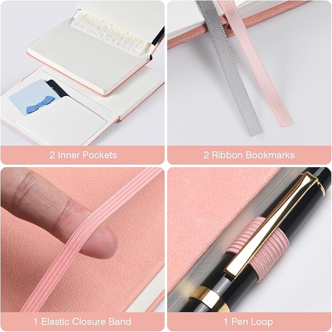 Blank Journal Notebook, 3 Pack A5 Sketch Book, Hardcvoer Sketchbook for Drawing with 100GSM Thick Paper, Leather Journal for Writing, Unlined Journal for Women, Men, School, 160 Pages, 5.7" x 8.4"-DeskLoop Office