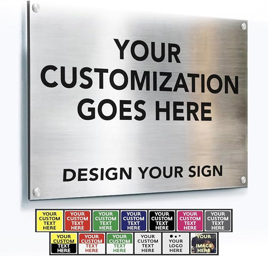 Custom Outdoor Aluminum Signs, Personalized Business Signs, Waterproof Silver by SpeedyOrders