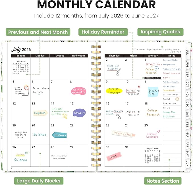 Planner 2026-2027, Monthly and Weekly Academic Planner July 2026 - Image 2